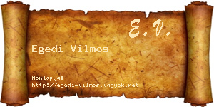 Egedi Vilmos névjegykártya
